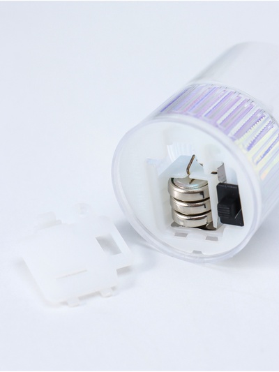 Светодиодная свеча LED - ночник RISALUX «Полосы», 3×LR1130, прозрачный, перламутр, 3.7×3.7×4.5 см