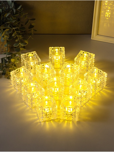 Светодиодная свеча LED - ночник RISALUX «В кубе», 3×LR1130, прозрачный, 4.7×4.7×4.7 см