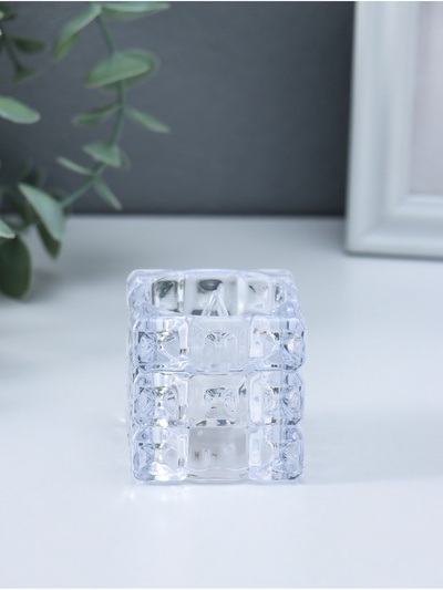 Светодиодная свеча LED - ночник RISALUX «В кубе», 3×LR1130, прозрачный, 4.7×4.7×4.7 см