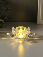 Светодиодная свеча LED - ночник RISALUX «В лотосе», 3×LR1130, прозрачный, 10.5×10.5×4.5 см - фото 809457612
