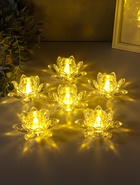 Светодиодная свеча LED - ночник RISALUX «В лотосе», 3×LR1130, прозрачный, 10.5×10.5×4.5 см - фото 809457613