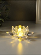 Светодиодная свеча LED - ночник RISALUX «В лотосе», 3×LR1130, прозрачный, 10.5×10.5×4.5 см - Фото 5
