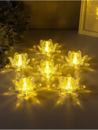 Светодиодная свеча LED - ночник RISALUX «В лотосе», 3×LR1130, прозрачный, 10.5×10.5×4.5 см - Фото 6