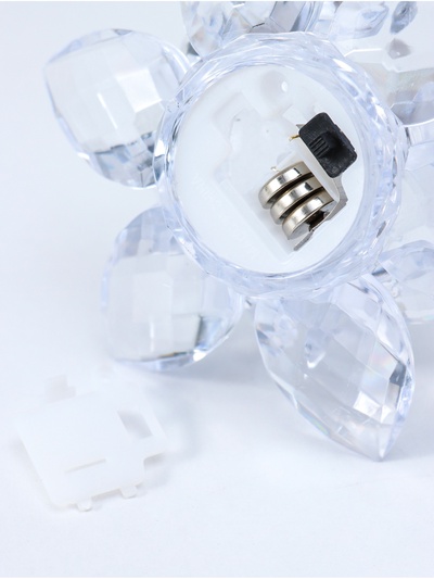Светодиодная свеча LED - ночник RISALUX «В лотосе», 3×LR1130, прозрачный, 10.5×10.5×4.5 см