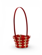 Корзина плетеная 13 х 13 х 9,5 см, ручка h=21 см, красно-белый - фото 68179667