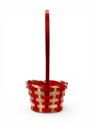 Корзина плетеная 13 х 13 х 9,5 см, ручка h=21 см, красно-белый - фото 68179668