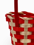 Корзина плетеная 13 х 13 х 9,5 см, ручка h=21 см, красно-белый - фото 68179670