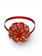 Корзина плетеная 13 х 13 х 9,5 см, ручка h=21 см, красно-белый - фото 68179672