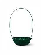 Корзина плетёная для хранения, 20×20×8 см, ручка h=21 см, бамбуковая, зелёная, Greengo - фото 68179680