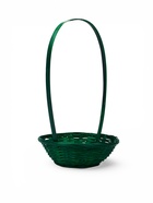 Корзина плетёная для хранения, 20×20×8 см, ручка h=21 см, бамбуковая, зелёная, Greengo - фото 68179681