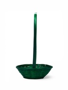 Корзина плетёная для хранения, 20×20×8 см, ручка h=21 см, бамбуковая, зелёная, Greengo - фото 68179682