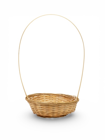 Корзина плетёная для хранения, 20×20×8 см, ручка h=21 см, бамбуковая, цвет натуральный, Greengo