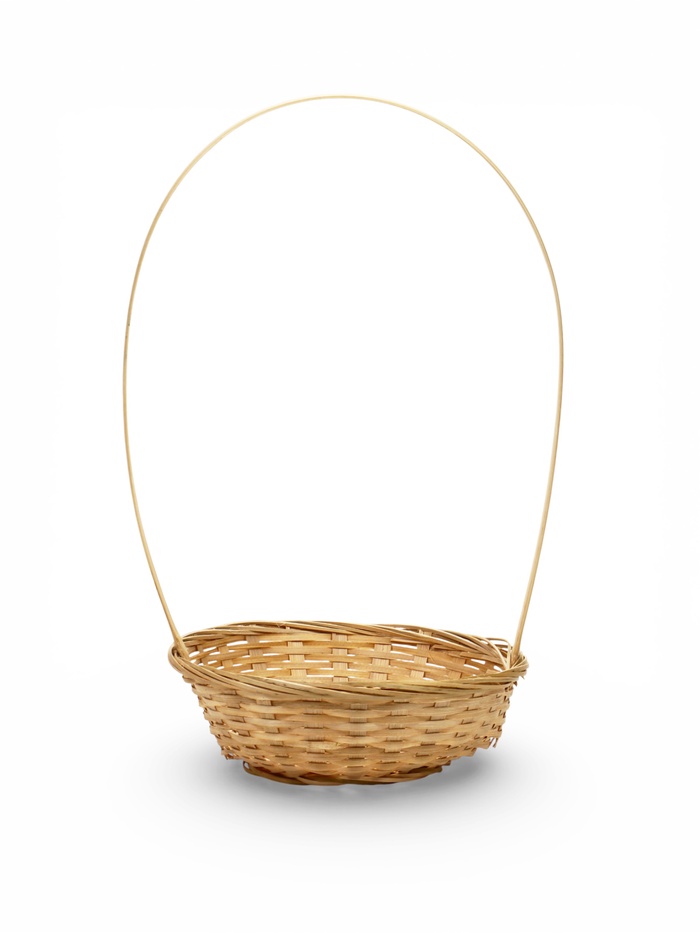 Корзина плетёная для хранения, 20×20×8 см, ручка h=21 см, бамбуковая, цвет натуральный, Greengo - Фото 1