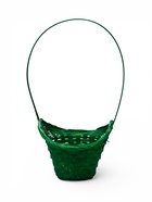 Корзина плетеная 21 х 18 х 14 см, ручка h=15 см, зеленый "шляпа" - фото 68179703