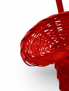 Корзина плетеная 21 х 18 х 14 см, ручка h=15 см, красный "шляпа" - фото 68179711