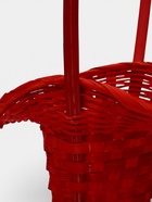 Корзина плетеная 21 х 18 х 14 см, ручка h=15 см, красный "шляпа" - фото 68179712