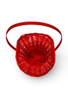 Корзина плетеная 21 х 18 х 14 см, ручка h=15 см, красный "шляпа" - фото 68179714