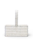 Набор корзин 3 шт пластик 25х16х11 22х13х9 19х10х7,5 см ручка h=10 см белый квадрат - фото 68179718