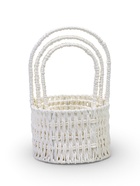 Набор корзин 3 шт пластик 25х17х11 22х14х9 19х10х7 см ручка h=10 см белый овал - фото 68179732