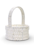 Набор корзин 3 шт пластик 20х20х11 17х17х9 14х14х7 см ручка h=10см белый круг - фото 68179734