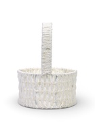 Набор корзин 3 шт пластик 20х20х11 17х17х9 14х14х7 см ручка h=10см белый круг - фото 68179736