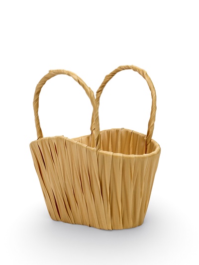 Корзина плетёная для хранения, 16×19×10 см, ручка h=6 см, пластиковая, бежевая, Greengo