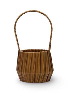 Корзина пластик 10 х 10 х 10 см, ручка__коричневый