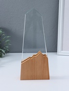 Наградная фигура стела «Гора», верх 18×8.5 см; низ 10×10 см, стекло, дерево, 3.5×10×25 см  (артикул 10955957)  большой выбор товаров оптом и в розницу по низким ценам с доставкой
