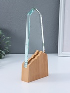 Наградная фигура стела «Гора», верх 18×8.5 см; низ 10×10 см, стекло, дерево, 3.5×10×25 см  (артикул 10955957)  большой выбор товаров оптом и в розницу по низким ценам с доставкой