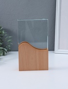 Наградная фигура стела «Волна», верх 12.3×12.2 см; низ 12.3×12 см, стекло, дерево, 3.5×12×21.3 см  (артикул 10955958)  большой выбор товаров оптом и в розницу по низким ценам с доставкой