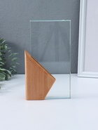Наградная фигура стела «Геометрия», верх 23×11.5 см, низ 15×9.3 см, стекло, дерево, 3.5×13×23 см  (артикул 10955965)  большой выбор товаров оптом и в розницу по низким ценам с доставкой