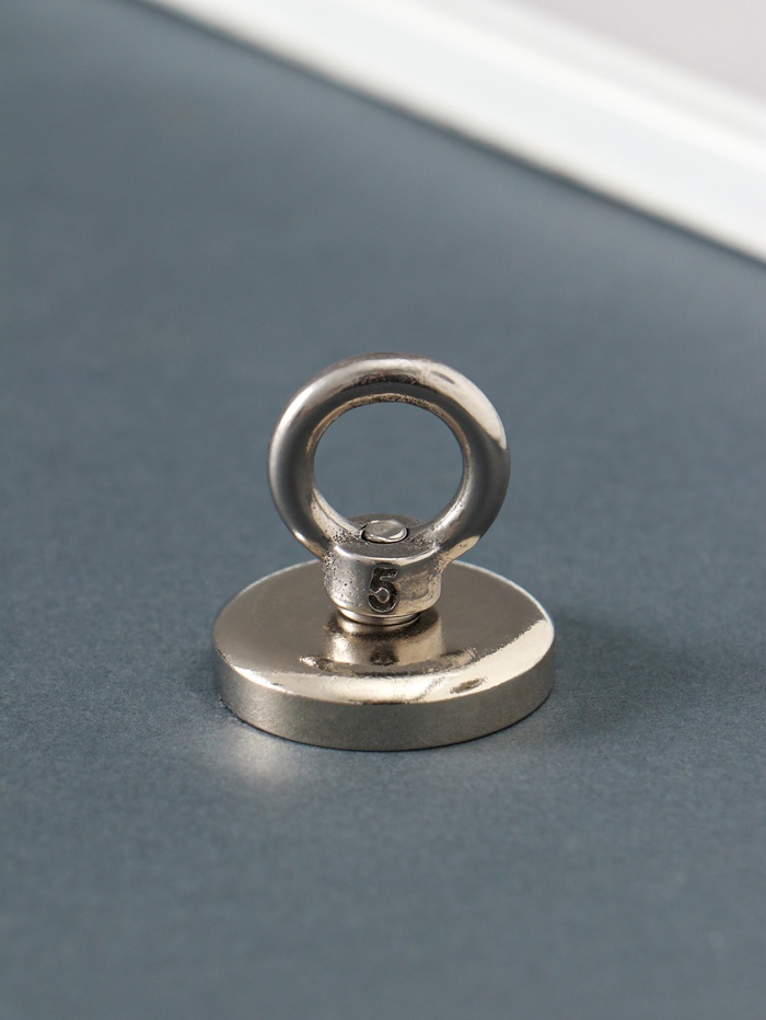 Поисковый магнит односторонний, сила сцепления 0-23 кг, d=32 мм - Фото 1