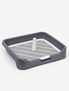 Туалет для собак, 48×39×8.5 см, с бортами, съёмной решеткой и столбиком, серый - фото 809457792