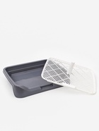 Туалет для собак, 48×39×8.5 см, с бортами, съёмной решеткой и столбиком, серый - фото 809457795