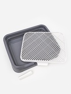 Туалет для собак, 48×39×8.5 см, с бортами, съёмной решеткой и столбиком, серый - Фото 7