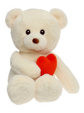 Мягкая игрушка «Медведь Люк с сердцем», цвет молочный, 25 см (35 см)