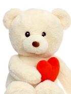 Мягкая игрушка «Медведь Люк», цвет молочный, с сердцем, 35 см - фото 120956287