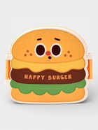 Ланч - бокс, контейнер для еды Доляна «Счастливый бургер», 3 ячейки, с ложкой и вилкой, 17.5×15.5×8 см, пластик, жёлтый - фото 68179854