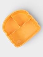 Ланч - бокс, контейнер для еды Доляна «Счастливый бургер», 3 ячейки, с ложкой и вилкой, 17.5×15.5×8 см, пластик, жёлтый 10955653