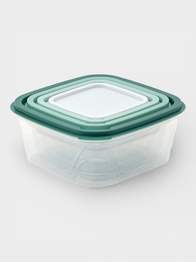 Контейнеры для еды Доляна «Мультиколор», набор 4 шт., пластик, прозрачные