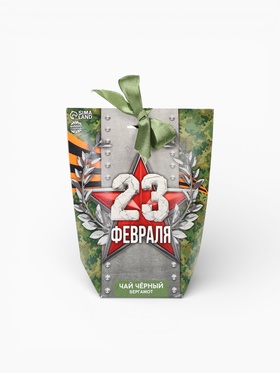 {{photo.Alt || photo.Description || 'УЦЕНКА Чай «23 февраля» в коробке с бантом, 100 г'}}