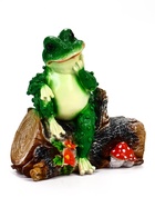 Садовая фигура из полистоуна «Лягушка на бревне», 28×26×11 см - фото 68975749