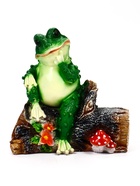 Садовая фигура из полистоуна «Лягушка на бревне», 28×26×11 см - фото 68975750