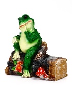 Садовая фигура из полистоуна «Лягушка на бревне», 28×26×11 см - фото 68975754