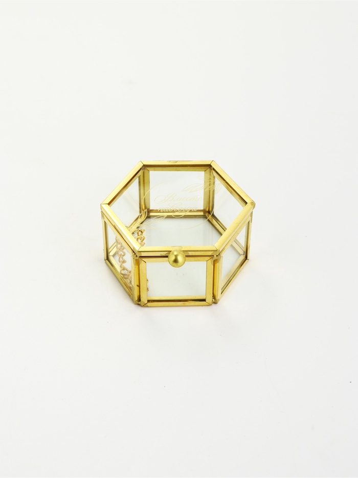 Шкатулка для колец «Шестиугольник», 7×6×3.5 см, стекло