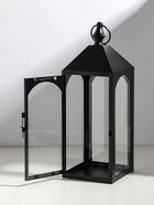 Подсвечник металлический «Фонарь лофт», чёрный, набор 2 шт. свеча 14×14 см, 20×20 см; 15×15×43 см, 21×21×60 см  (артикул 10955182)  большой выбор товаров оптом и в розницу по низким ценам с доставкой