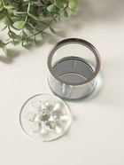 Шкатулка для украшений «Лотос», стекло, с крышкой и металлическим ободком под серебро 8.2×8.2×8.5 см - Фото 5