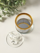 Шкатулка для украшений «Лебеди», стекло, с крышкой и металлическим ободком под золото 8.2×8.2×11 см - Фото 6