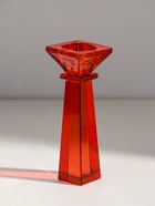 Подсвечник на 1 свечу «Феникс», стекло, оранжевый, d=2.2 см и 4.2 см; 5.5×5.5×16.7 см  (артикул 10955978)  большой выбор товаров оптом и в розницу по низким ценам с доставкой