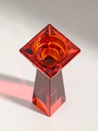 Подсвечник на 1 свечу «Феникс», стекло, оранжевый, d=2.2 см и 4.2 см; 5.5×5.5×16.7 см  (артикул 10955978)  большой выбор товаров оптом и в розницу по низким ценам с доставкой